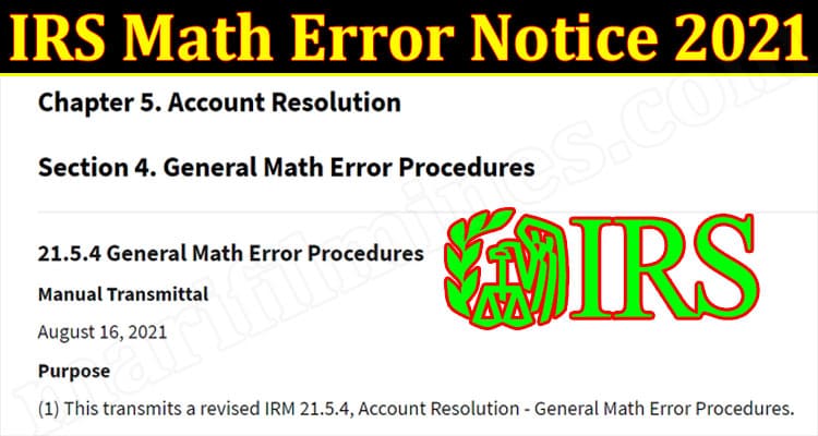 How to Solution IRS Math Error Notice 2021