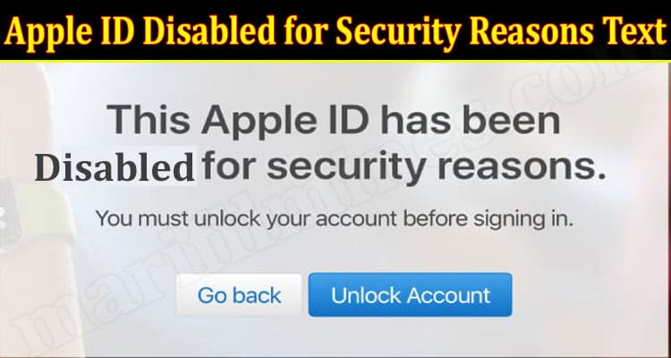 Latest News Apple ID Disabled For Security Reasons Text