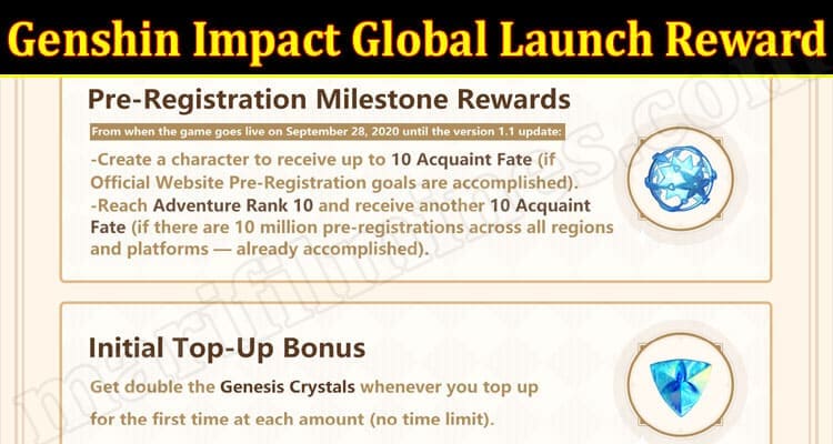 Latest News Genshin Impact Global Launch Reward