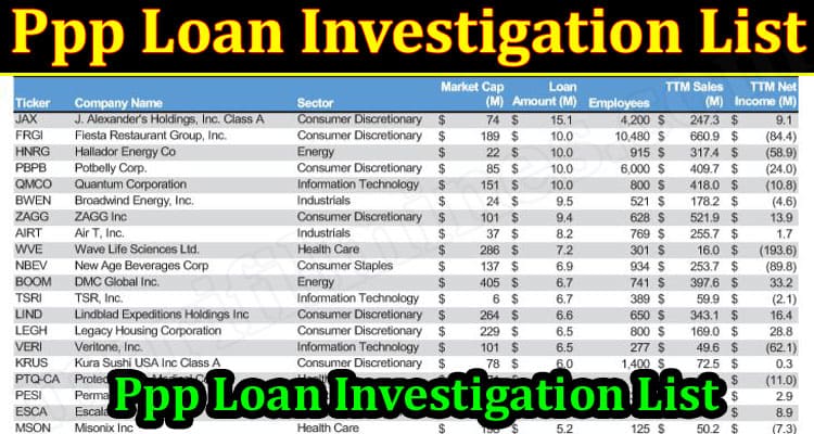 Latest News Ppp Loan Investigation List