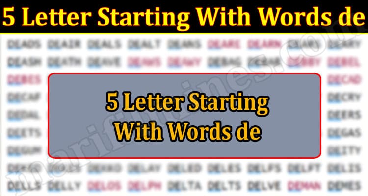 Latest News 5 Letter Starting With Words de