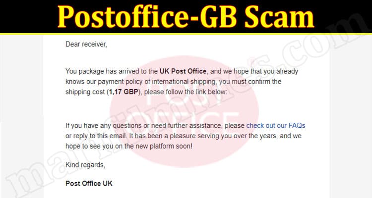 Latest News Postoffice-GB Scam