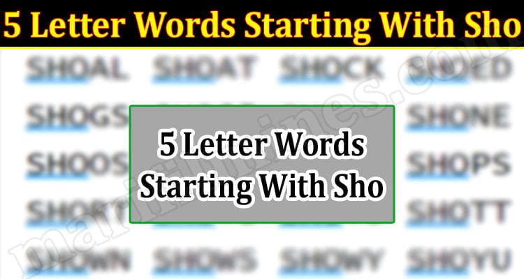 Gaming Tips 5 Letter Words Starting With Sho