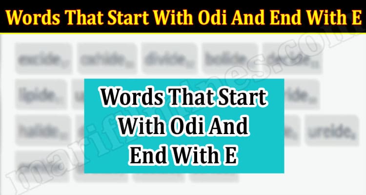Gaming Tips Words That Start With Odi And End With E