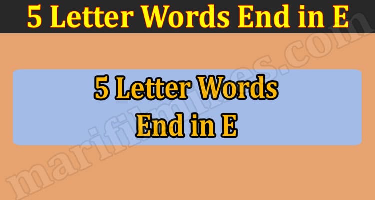Gaming Tips 5 Letter Words End in E