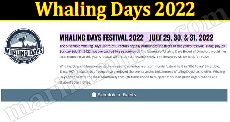 Latest News Whaling Days 2022