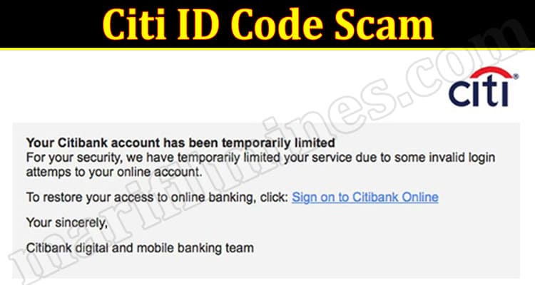 Latest News Citi ID Code Scam