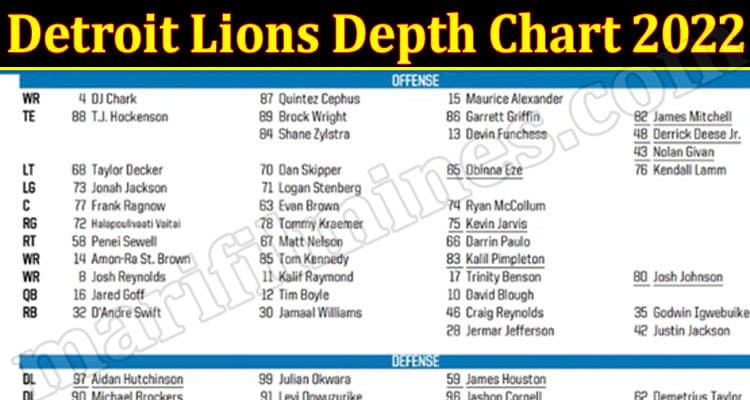 Latest News Detroit Lions Depth Chart 2022