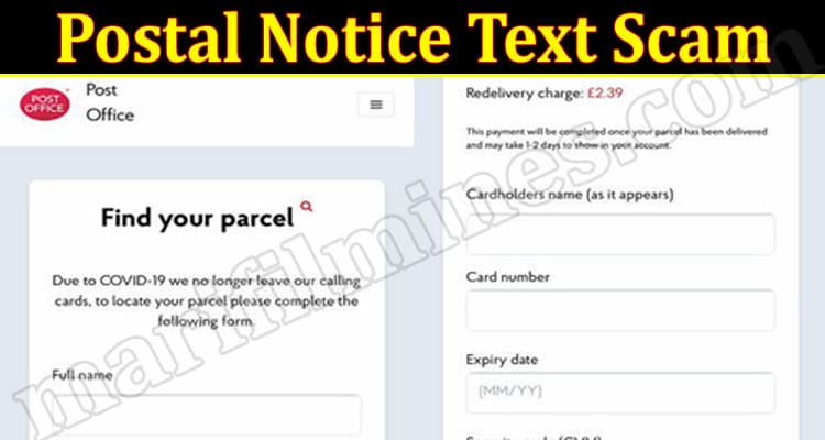 Latest News Postal Notice Text Scam